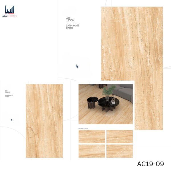 Indian Porcelain 60x120cm Satin Matt Tiles For Home And Commercial Spaces-CodeAC19-09 - Image 2